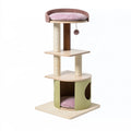 Albero tiragraffi per gatti 50 x 50 x 150 cm in legno e sisal rosa verde