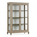 Vetrina 110 x 45 x 200 cm in legno e vetro grigio tortora stile classico